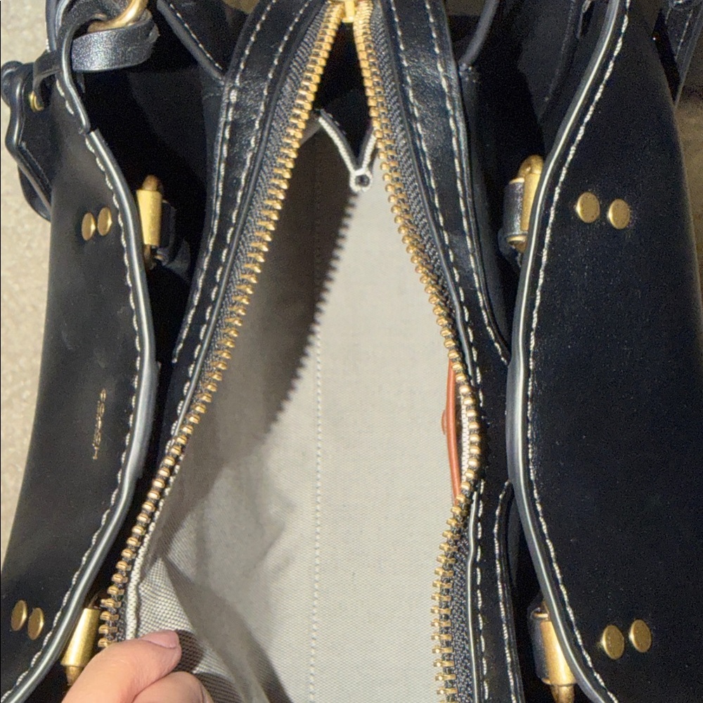 Coach Rogue 31 Black Leather Satchel with Brass Hardware - Picture 8 of 16